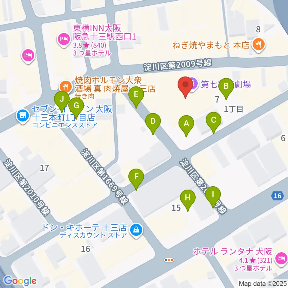 シアターセブン周辺の駐車場・コインパーキング一覧地図