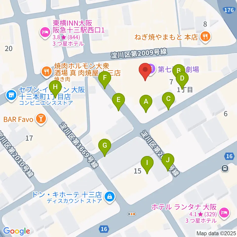 シアターセブン周辺の駐車場・コインパーキング一覧地図