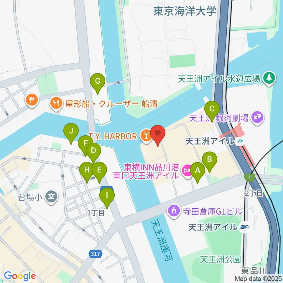 天王洲アイル KIWA周辺の駐車場・コインパーキング一覧地図