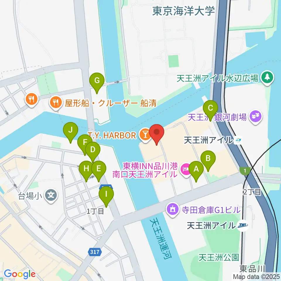 天王洲アイル KIWA周辺の駐車場・コインパーキング一覧地図