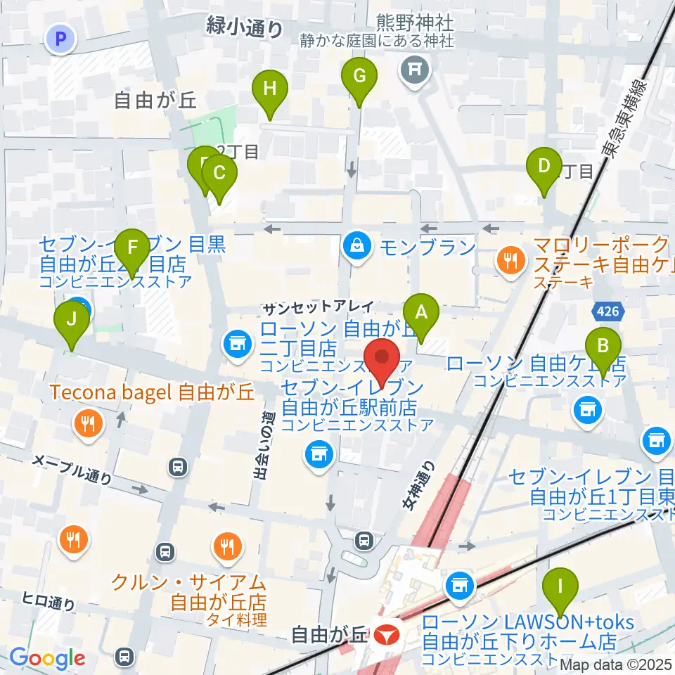 自由が丘hyphen周辺の駐車場・コインパーキング一覧地図