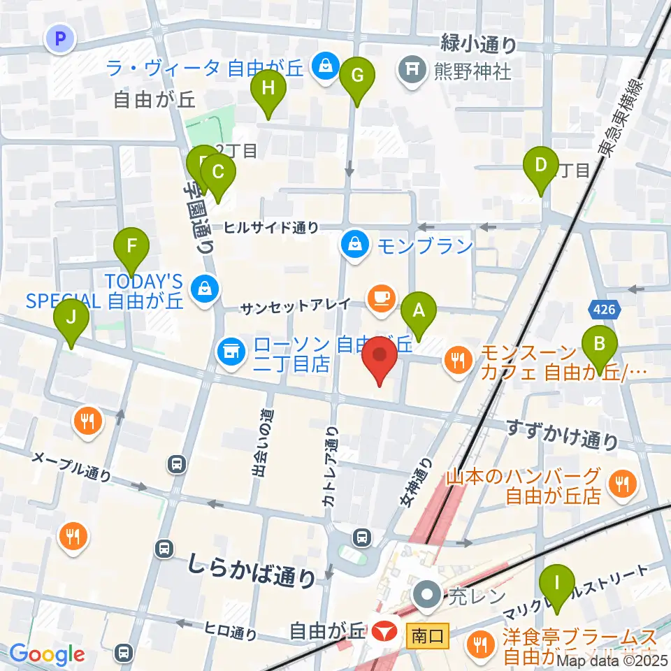 自由が丘hyphen周辺の駐車場・コインパーキング一覧地図