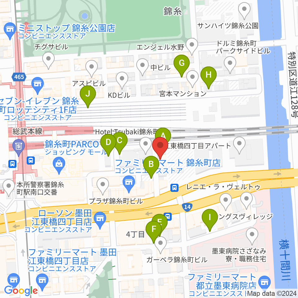 錦糸町rebirth周辺の駐車場・コインパーキング一覧地図