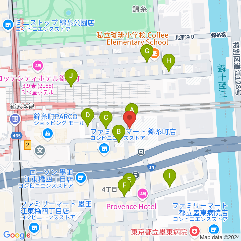 錦糸町rebirth周辺の駐車場・コインパーキング一覧地図