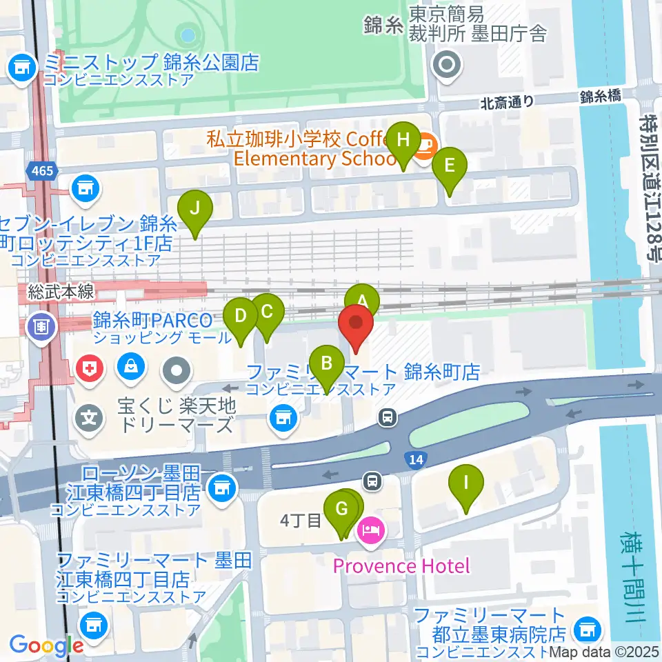錦糸町rebirth周辺の駐車場・コインパーキング一覧地図