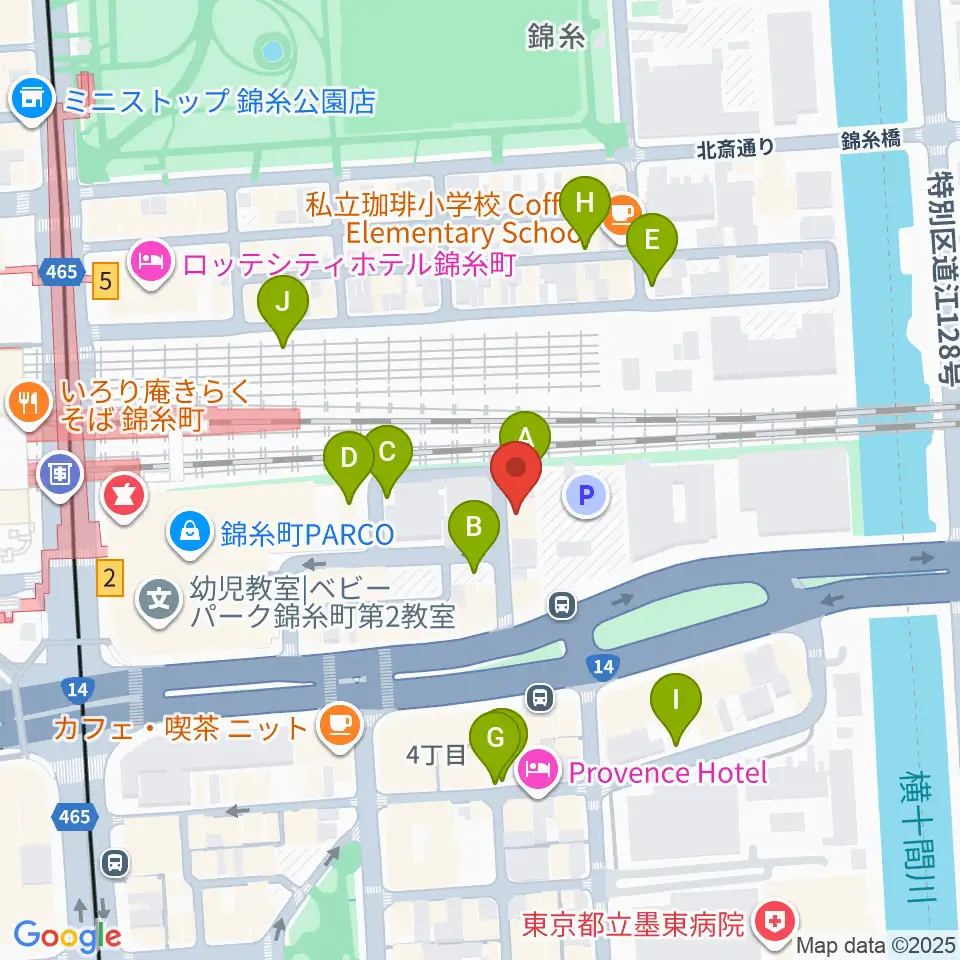 錦糸町rebirth周辺の駐車場・コインパーキング一覧地図