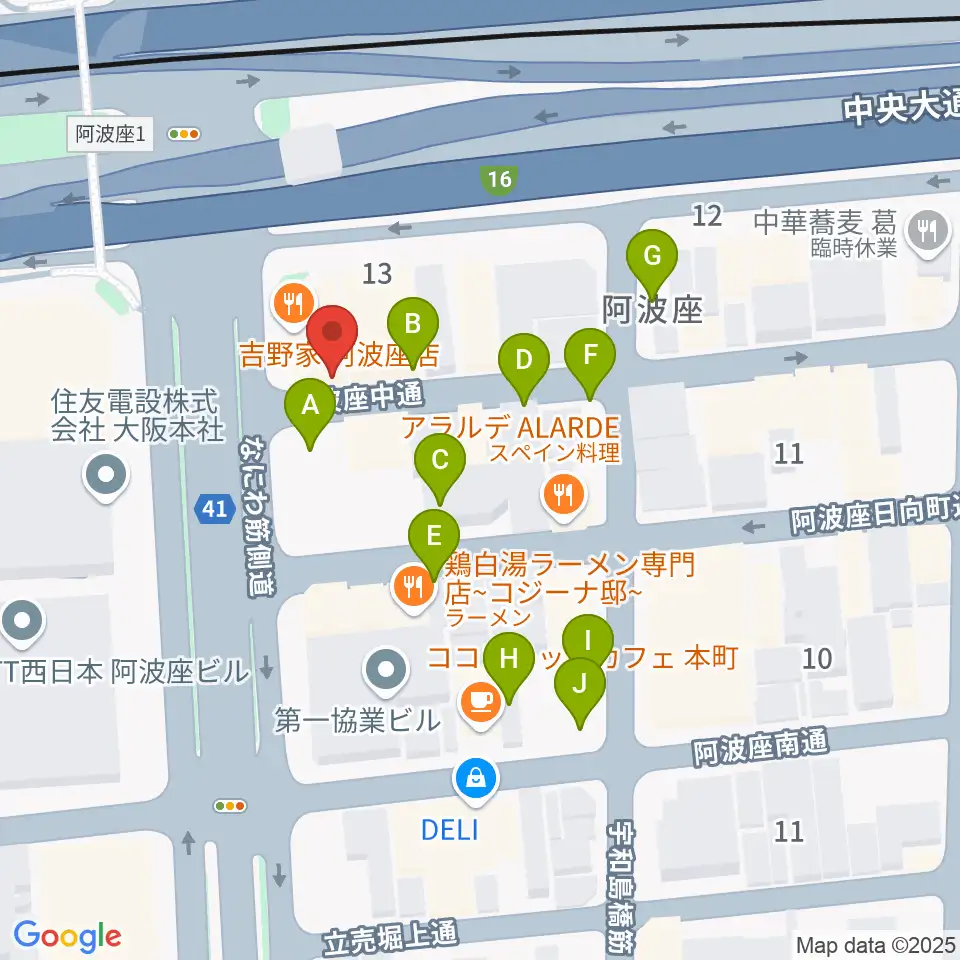 阿波座BIG JACK周辺の駐車場・コインパーキング一覧地図