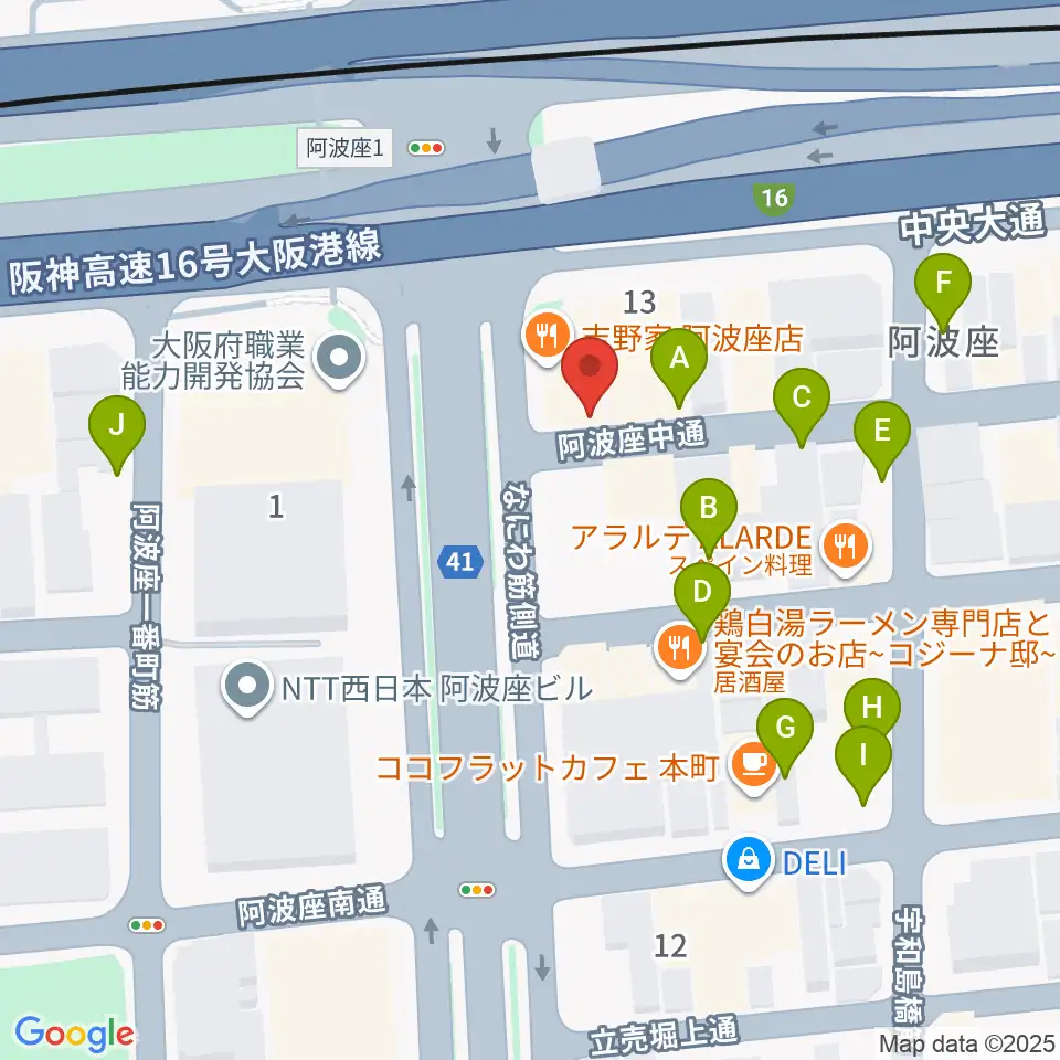 阿波座BIG JACK周辺の駐車場・コインパーキング一覧地図