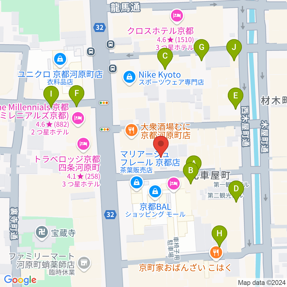 木屋町DEWEY周辺の駐車場・コインパーキング一覧地図