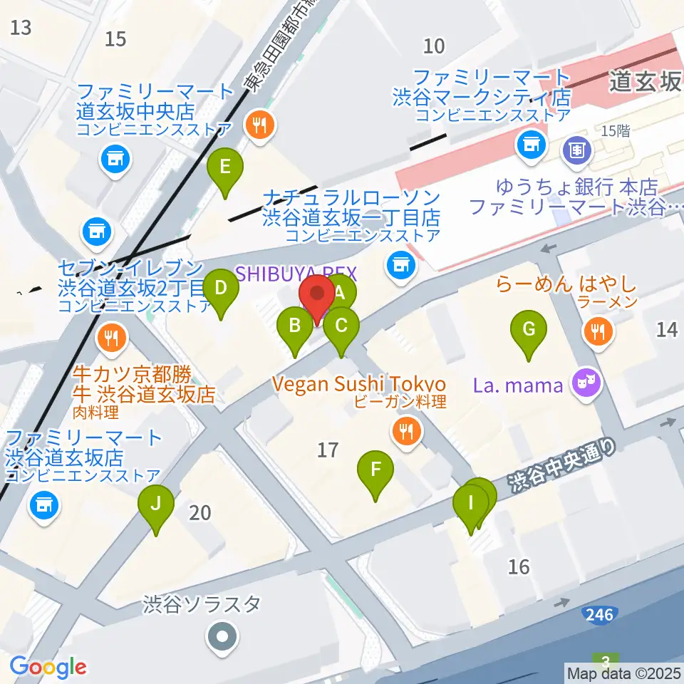 渋谷REX周辺の駐車場・コインパーキング一覧地図