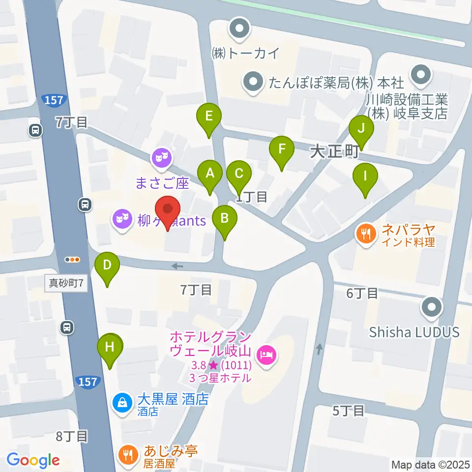 柳ヶ瀬アンツ周辺の駐車場・コインパーキング一覧地図