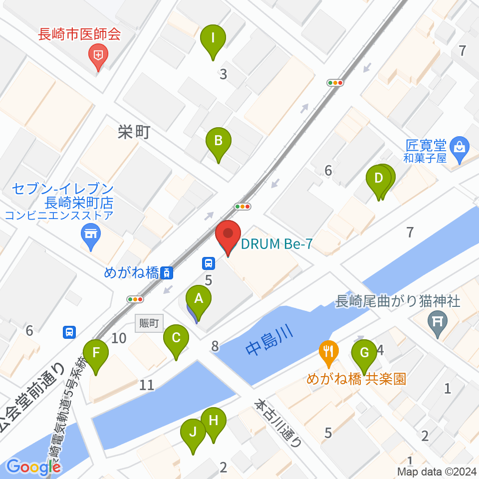 長崎DRUM Be-7周辺の駐車場・コインパーキング一覧地図