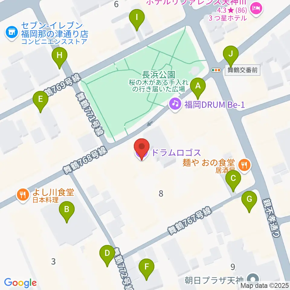 福岡DRUM LOGOS周辺の駐車場・コインパーキング一覧地図