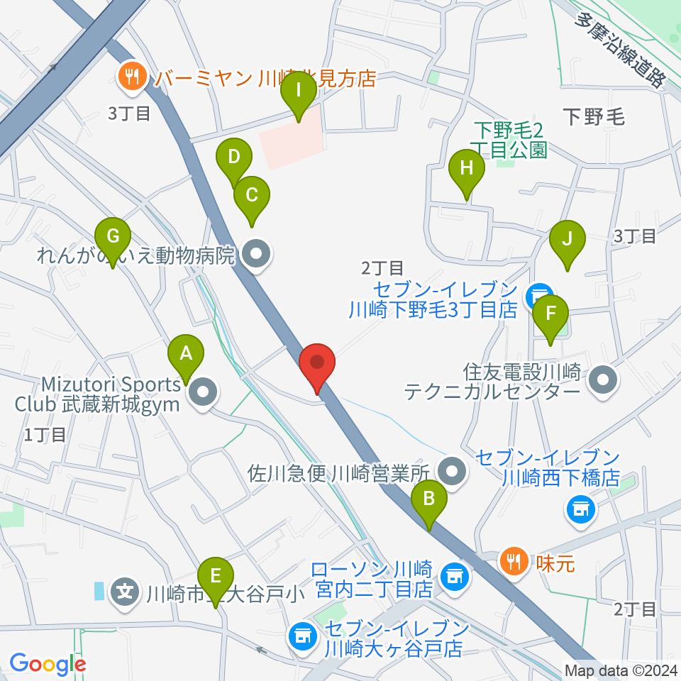 サンフォニックス周辺の駐車場・コインパーキング一覧地図