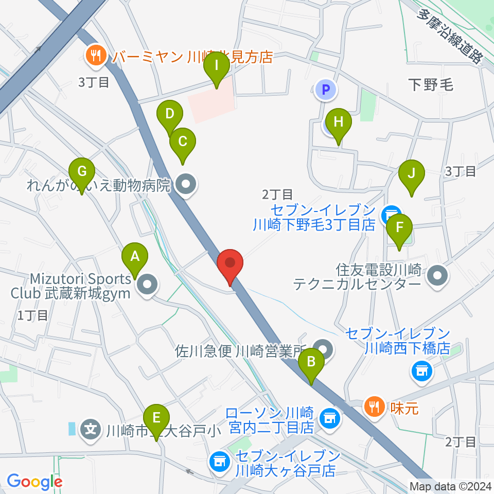 サンフォニックス周辺の駐車場・コインパーキング一覧地図