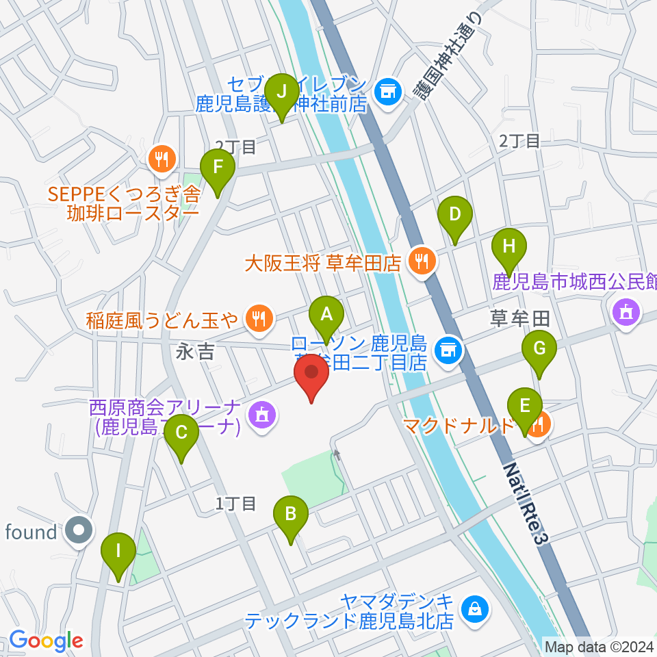 西原商会アリーナ周辺の駐車場・コインパーキング一覧地図