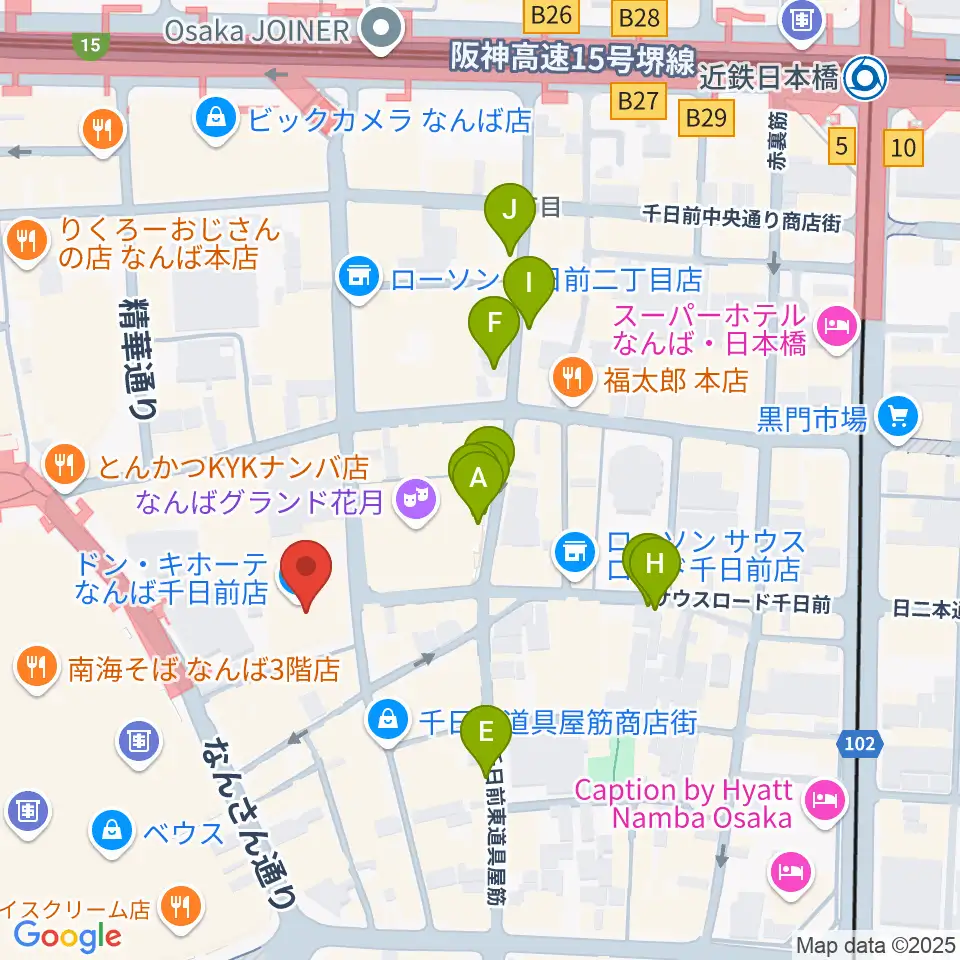 NMB48劇場周辺の駐車場・コインパーキング一覧地図