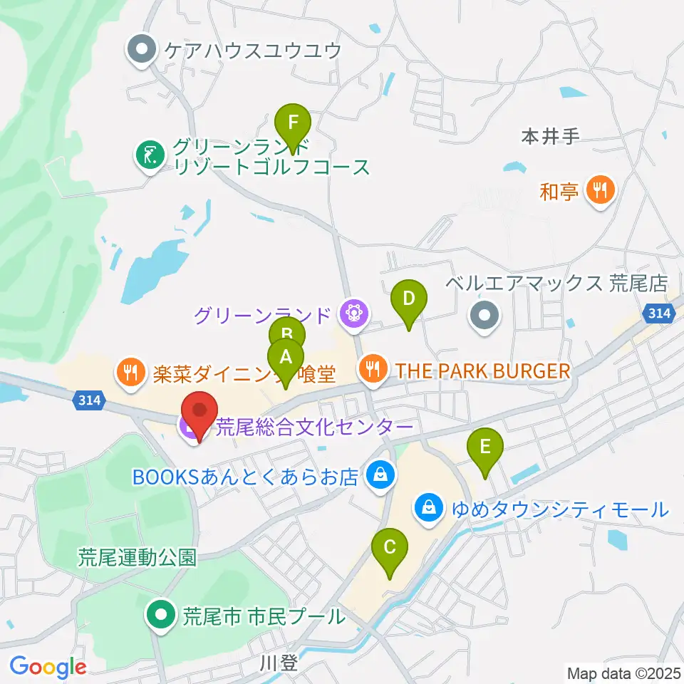 荒尾総合文化センター周辺の駐車場・コインパーキング一覧地図