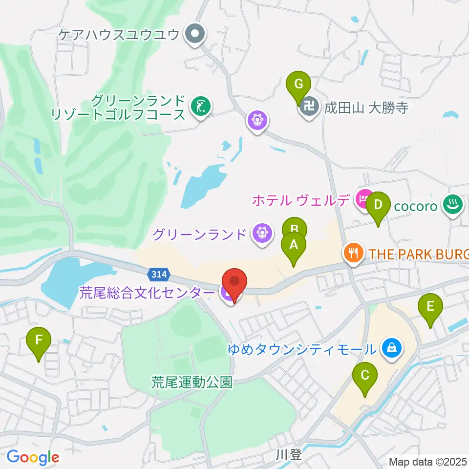 荒尾総合文化センター周辺の駐車場・コインパーキング一覧地図