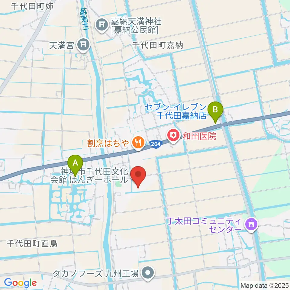 神埼市千代田文化会館 はんぎーホール周辺の駐車場・コインパーキング一覧地図