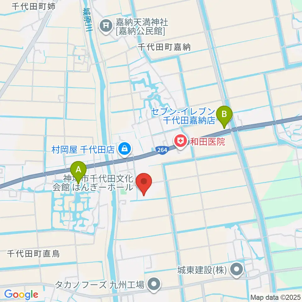 神埼市千代田文化会館 はんぎーホール周辺の駐車場・コインパーキング一覧地図