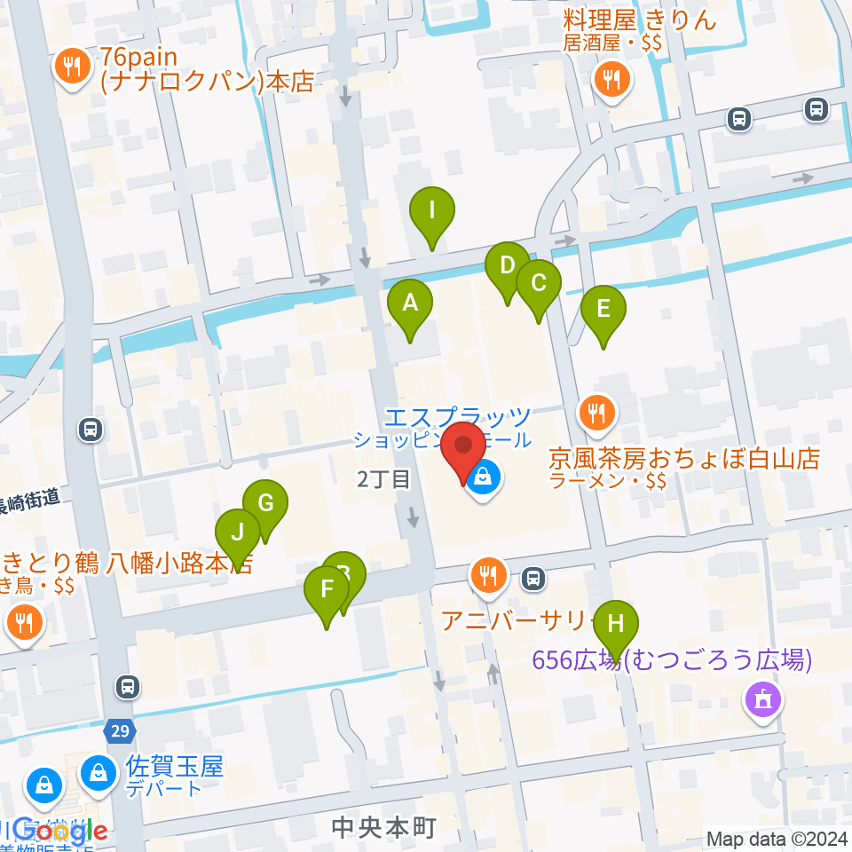 佐賀市文化交流プラザ交流センター周辺の駐車場・コインパーキング一覧地図