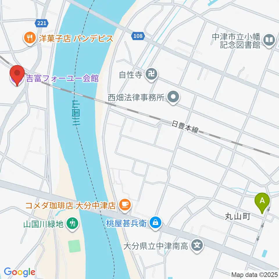 吉富フォーユー会館周辺の駐車場・コインパーキング一覧地図