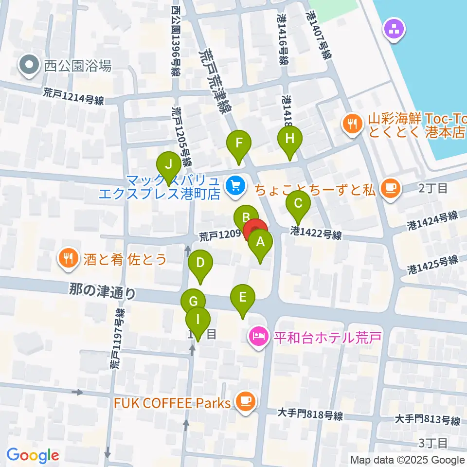 福岡PEACE周辺の駐車場・コインパーキング一覧地図