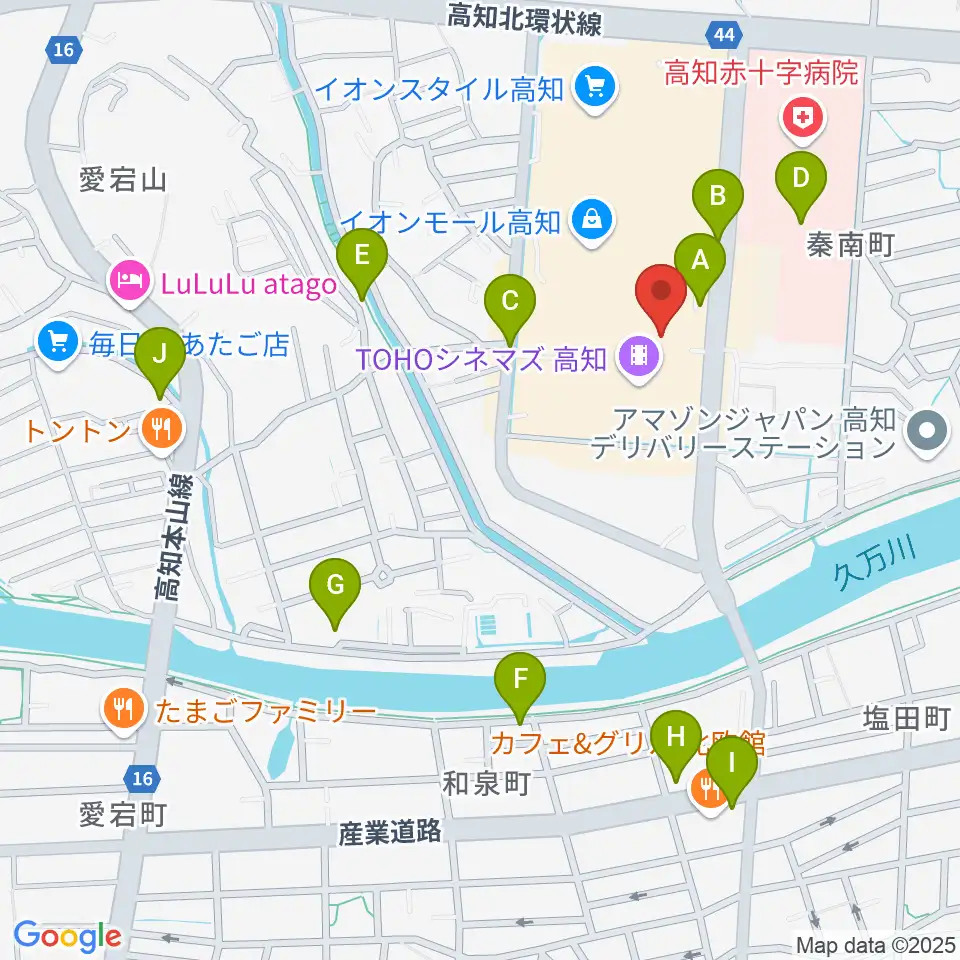 高知ライラホール周辺の駐車場・コインパーキング一覧地図