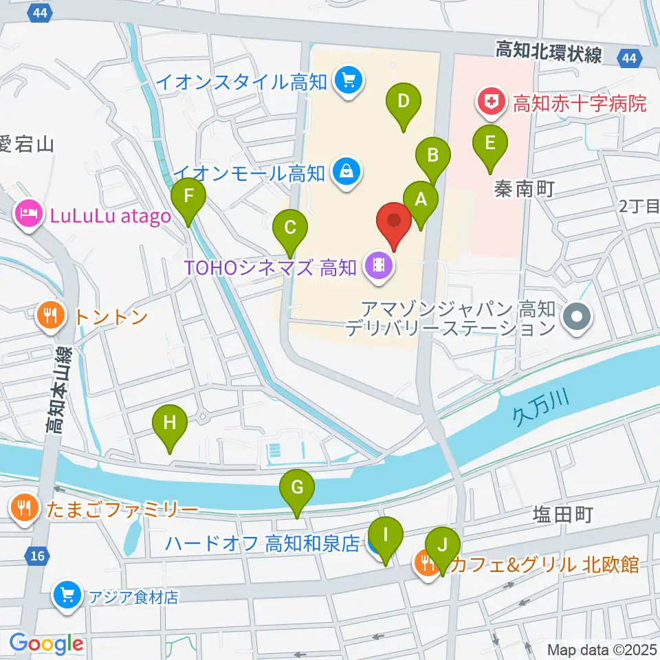 高知ライラホール周辺の駐車場・コインパーキング一覧地図