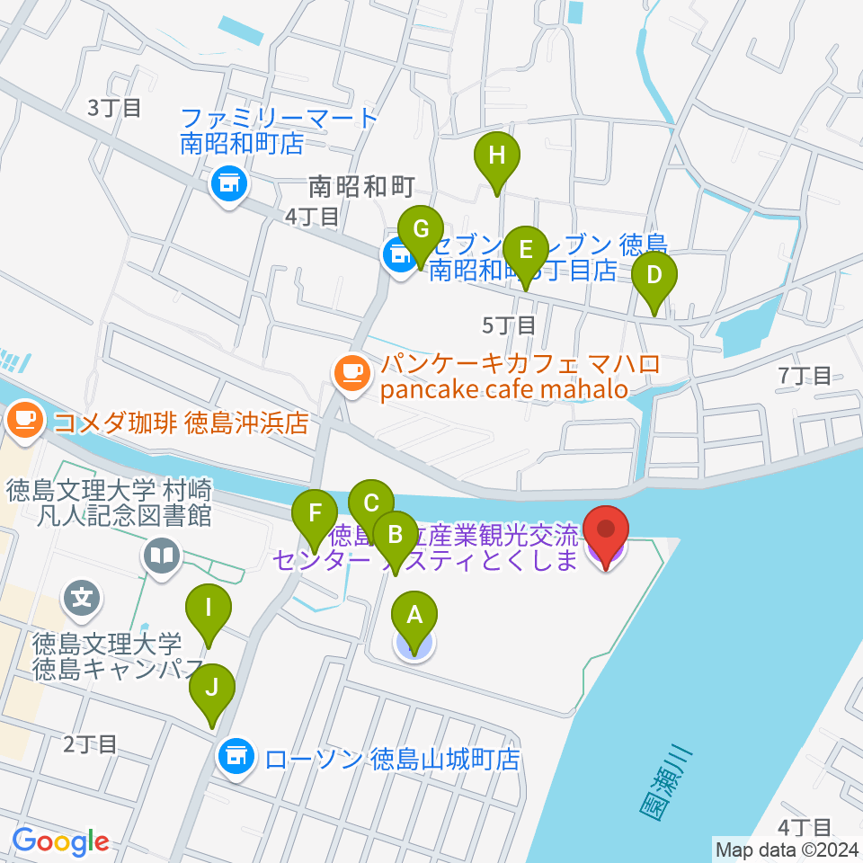 アスティとくしま周辺の駐車場・コインパーキング一覧地図