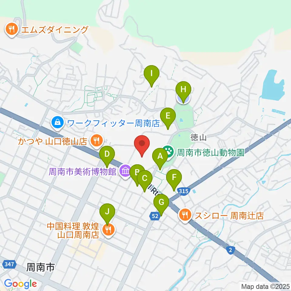 周南市文化会館周辺の駐車場・コインパーキング一覧地図