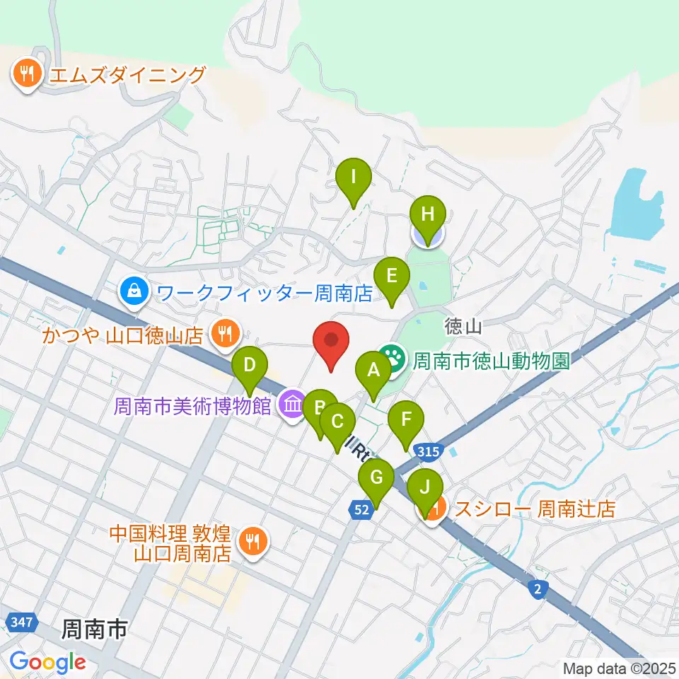 周南市文化会館周辺の駐車場・コインパーキング一覧地図