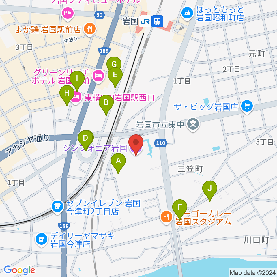 シンフォニア岩国周辺の駐車場・コインパーキング一覧地図