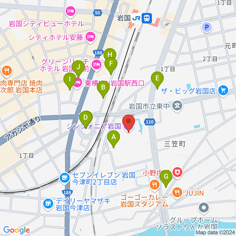 シンフォニア岩国周辺の駐車場・コインパーキング一覧地図