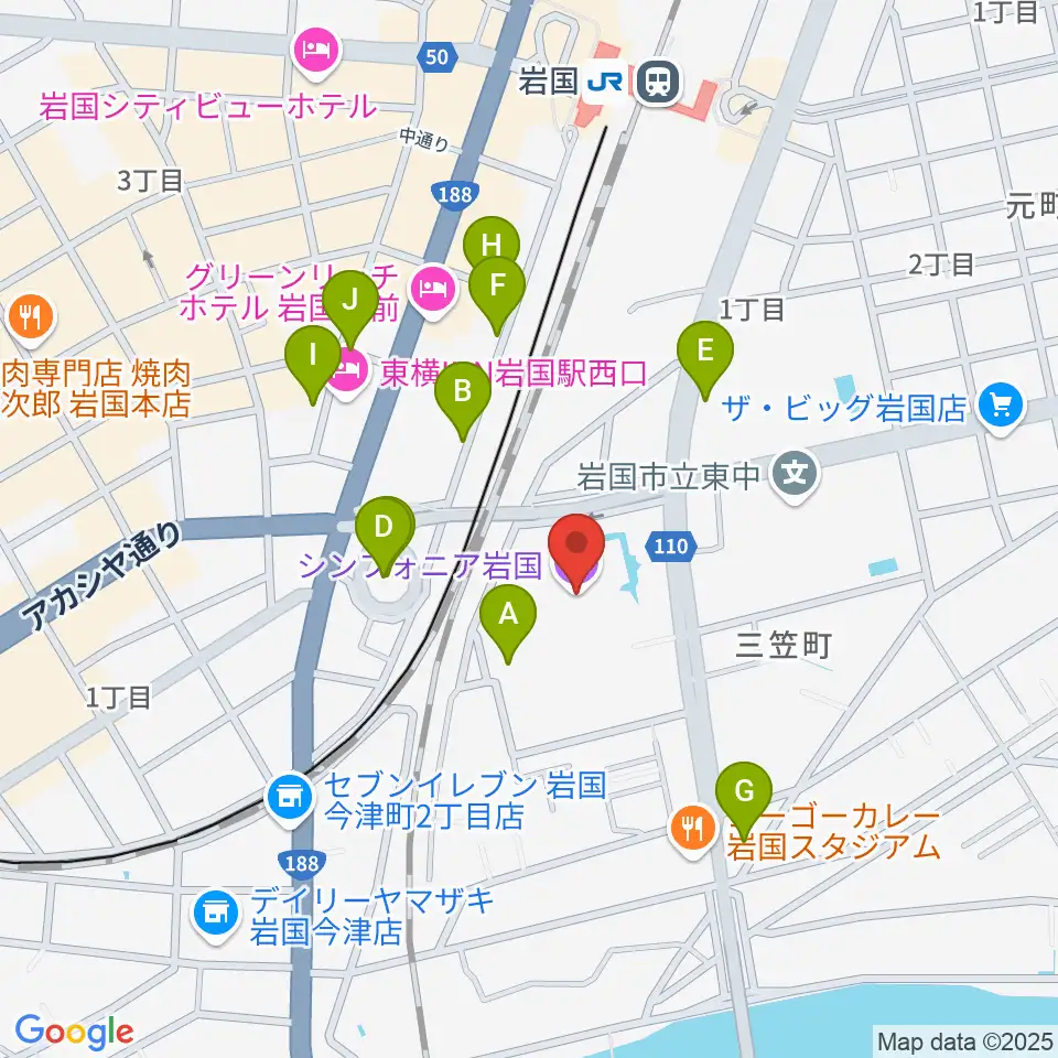 シンフォニア岩国周辺の駐車場・コインパーキング一覧地図
