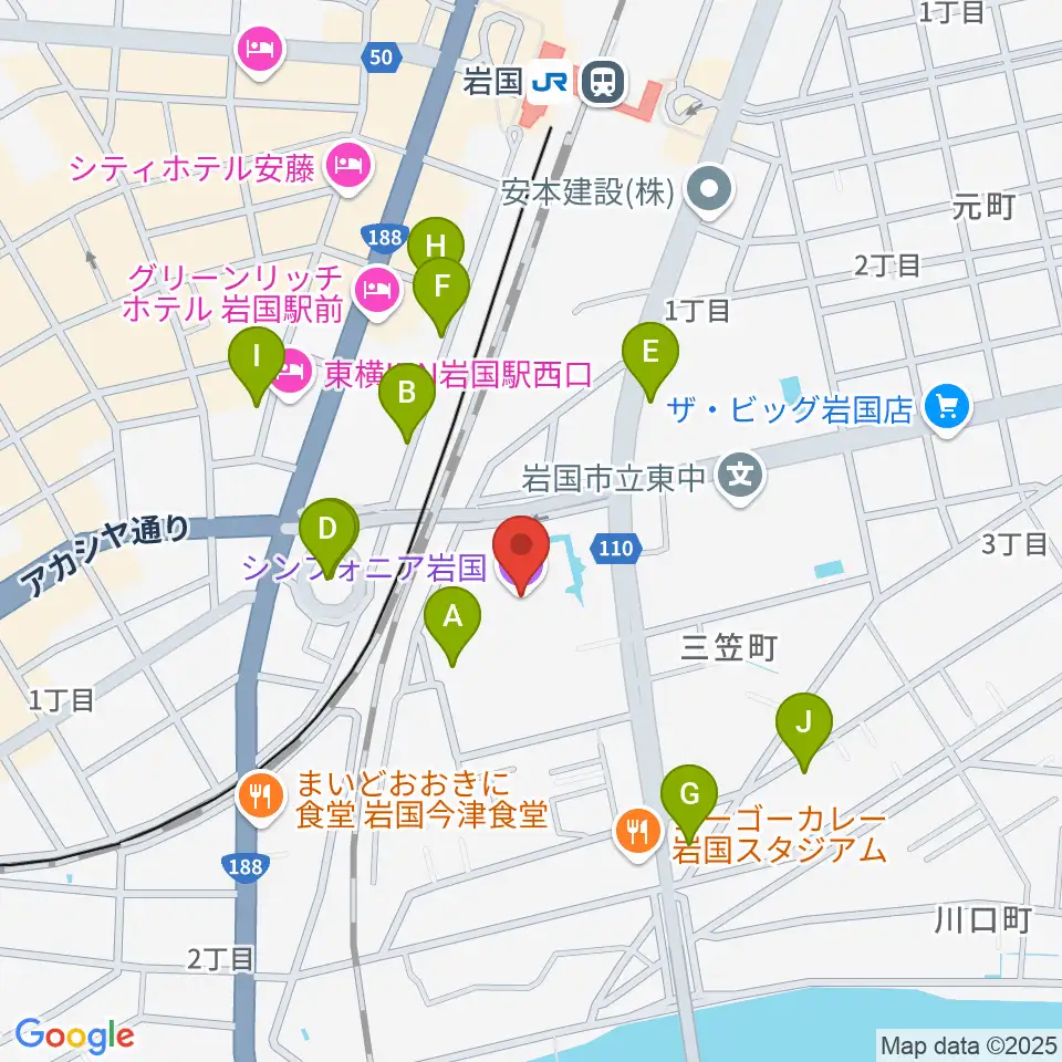 シンフォニア岩国周辺の駐車場・コインパーキング一覧地図