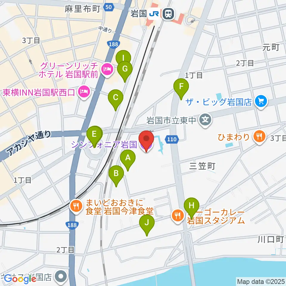 シンフォニア岩国周辺の駐車場・コインパーキング一覧地図