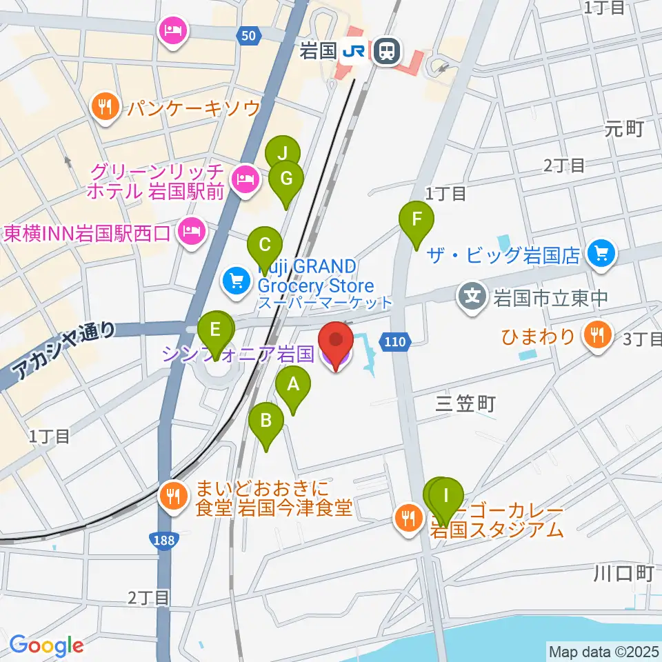 シンフォニア岩国周辺の駐車場・コインパーキング一覧地図