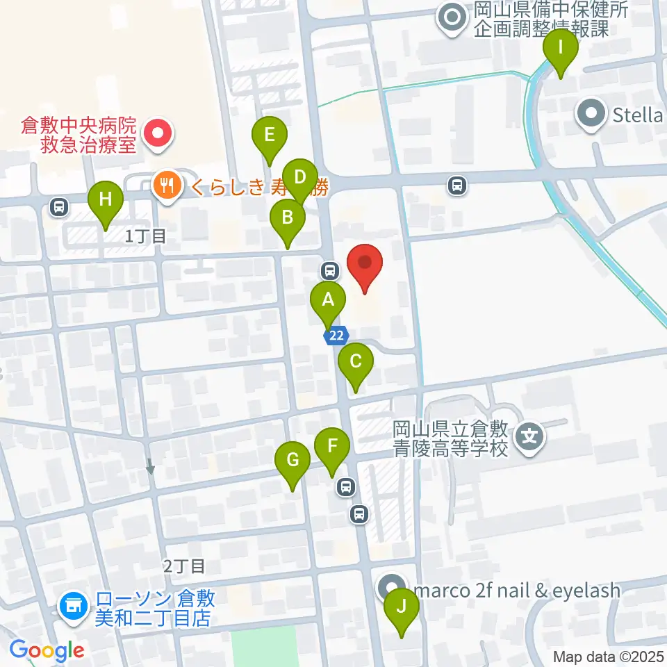 倉敷市文化交流会館周辺の駐車場・コインパーキング一覧地図