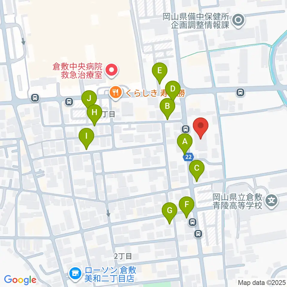 倉敷市文化交流会館周辺の駐車場・コインパーキング一覧地図