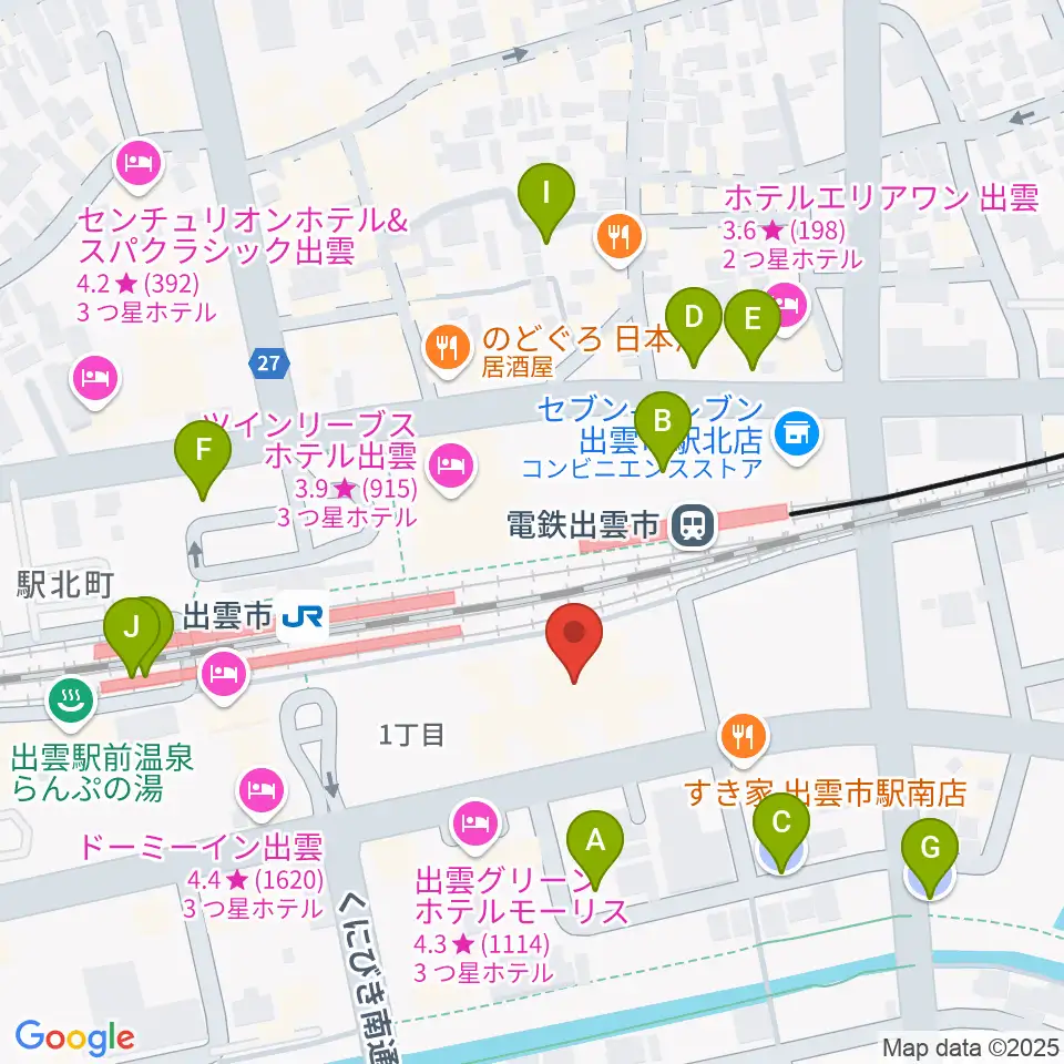 ビッグハート出雲周辺の駐車場・コインパーキング一覧地図