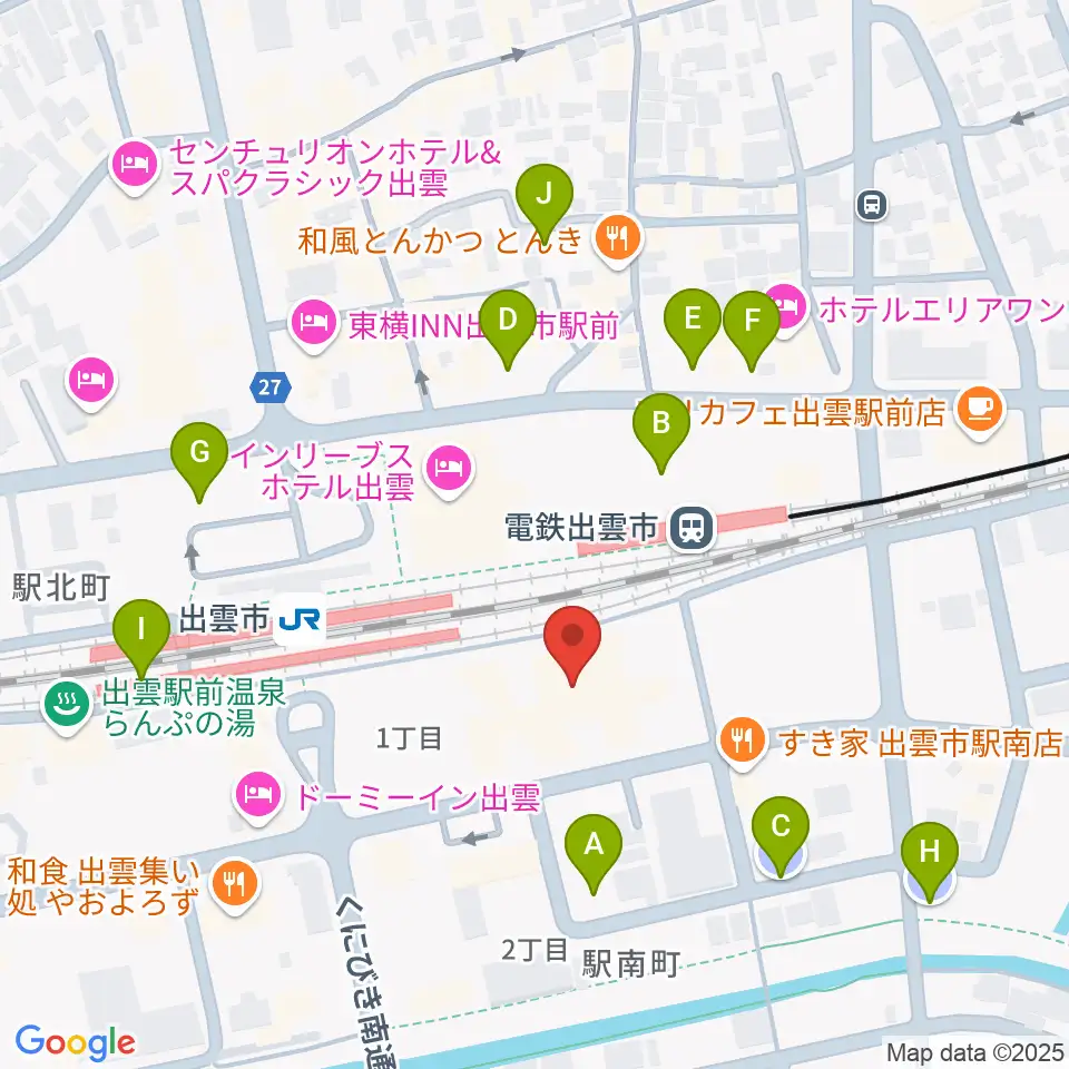 ビッグハート出雲周辺の駐車場・コインパーキング一覧地図