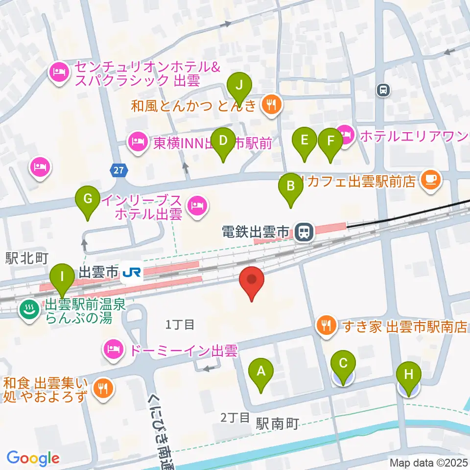 ビッグハート出雲周辺の駐車場・コインパーキング一覧地図