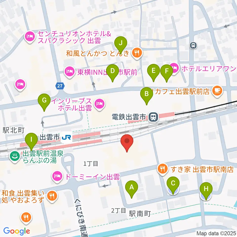 ビッグハート出雲周辺の駐車場・コインパーキング一覧地図