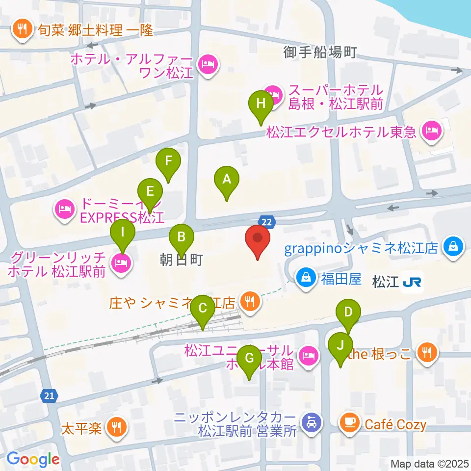 松江テルサ周辺の駐車場・コインパーキング一覧地図
