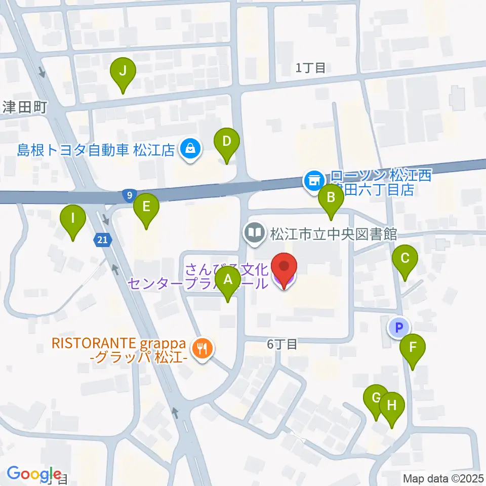 さんびる文化センタープラバホール周辺の駐車場・コインパーキング一覧地図