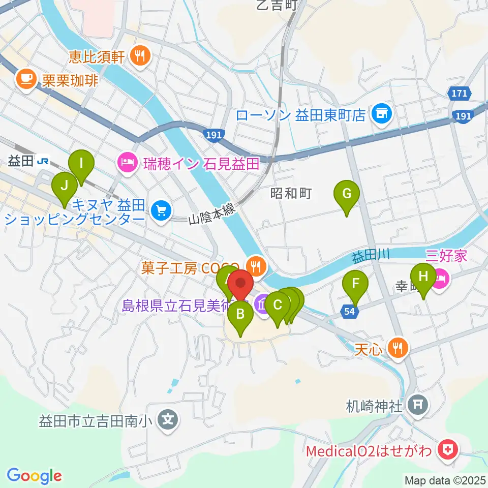 島根県立いわみ芸術劇場グラントワ周辺の駐車場・コインパーキング一覧地図
