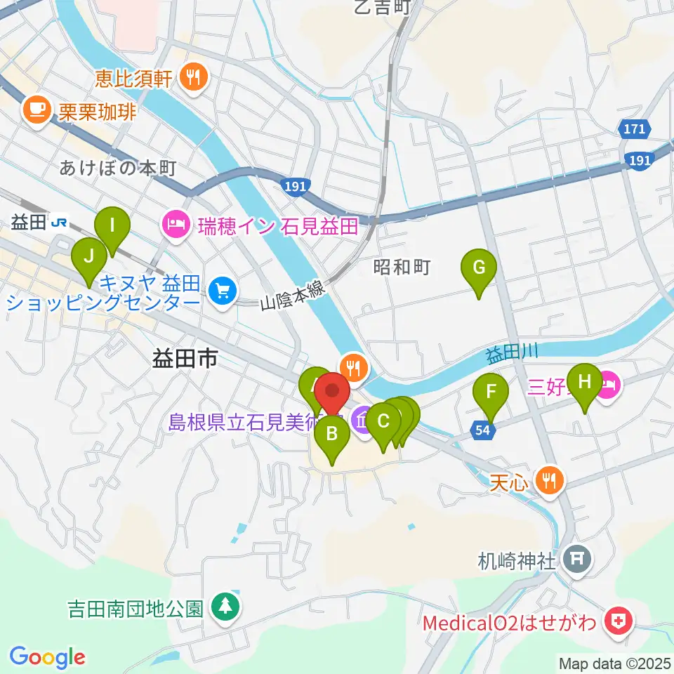 島根県立いわみ芸術劇場グラントワ周辺の駐車場・コインパーキング一覧地図