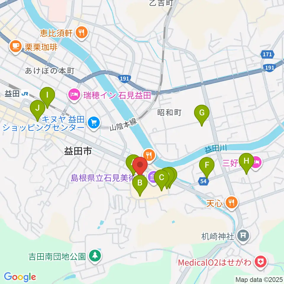 島根県芸術文化センター グラントワ周辺の駐車場・コインパーキング一覧地図